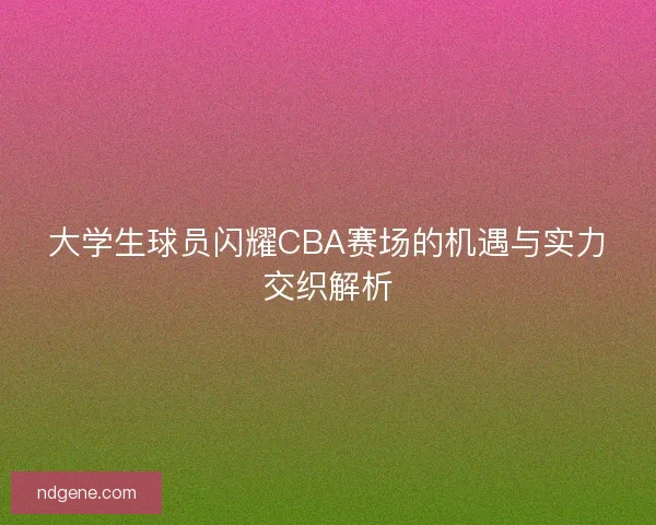 大学生球员闪耀CBA赛场的机遇与实力交织解析